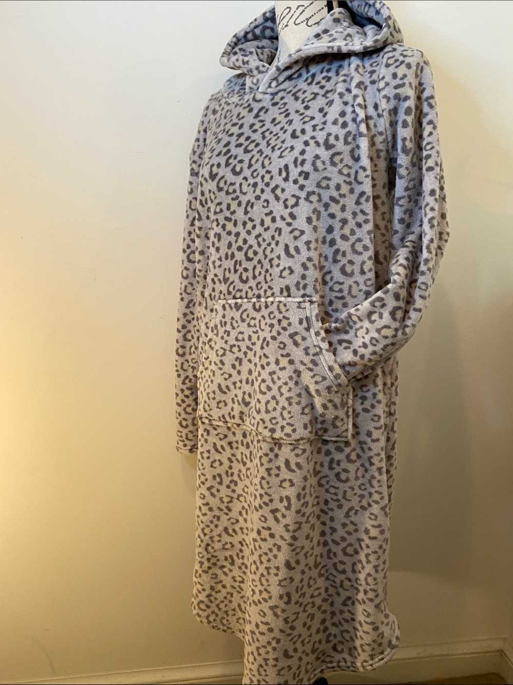 32 Degrees Soft Leopard-Print Hooded Nightshirt - Loungewear S/M